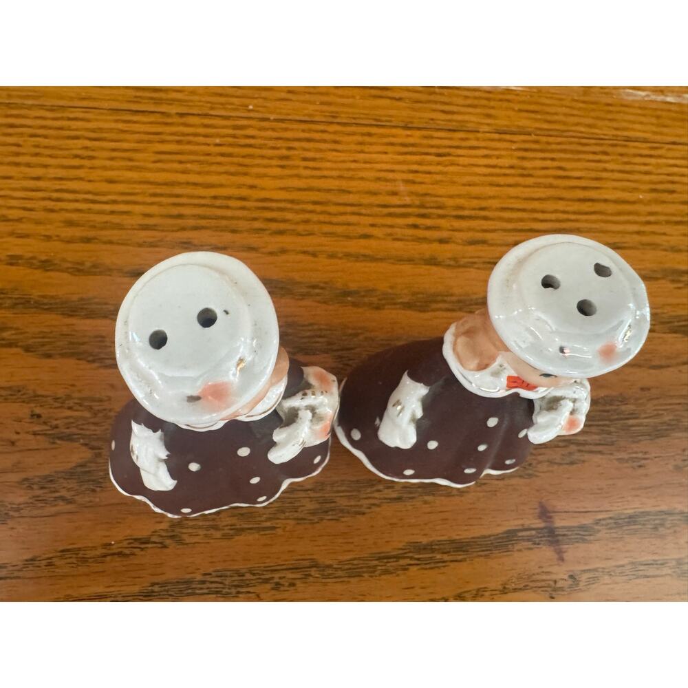 Vintage LEGO Japan Sunday Shopper Fancy Girl Figurine Salt Pepper Shakers - Picture 3 of 7